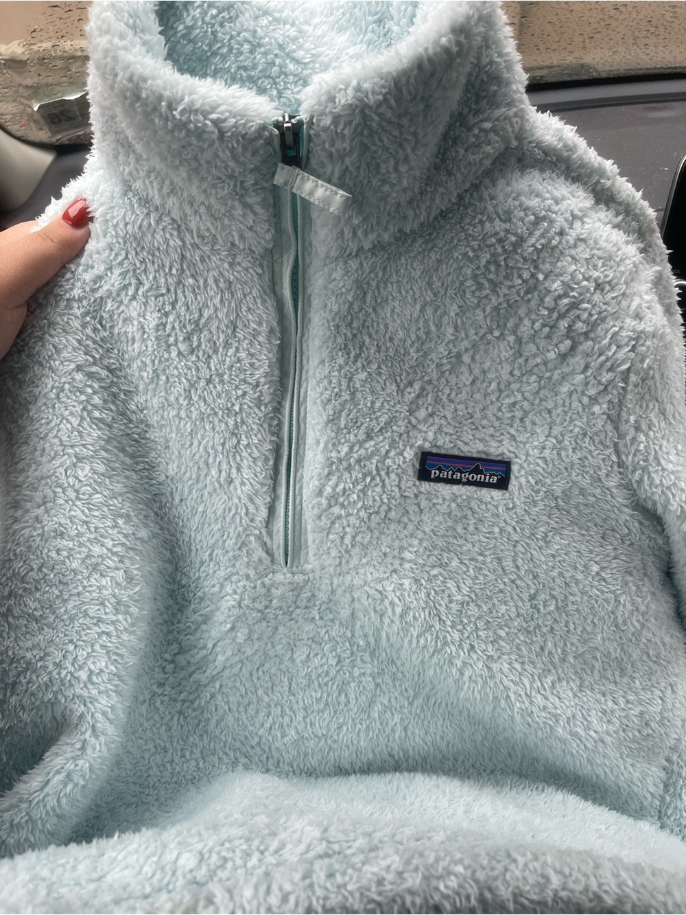 Patagonia Women’s Light Blue Fleece Quarter-Zip Jacket